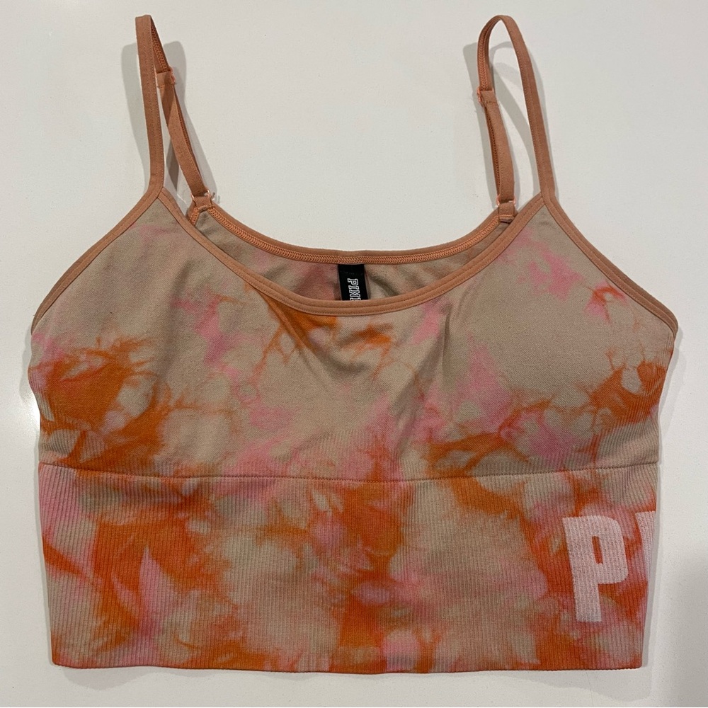 Victoria's Secret Pink Active Seamless lightly lined tie dyed sports bra